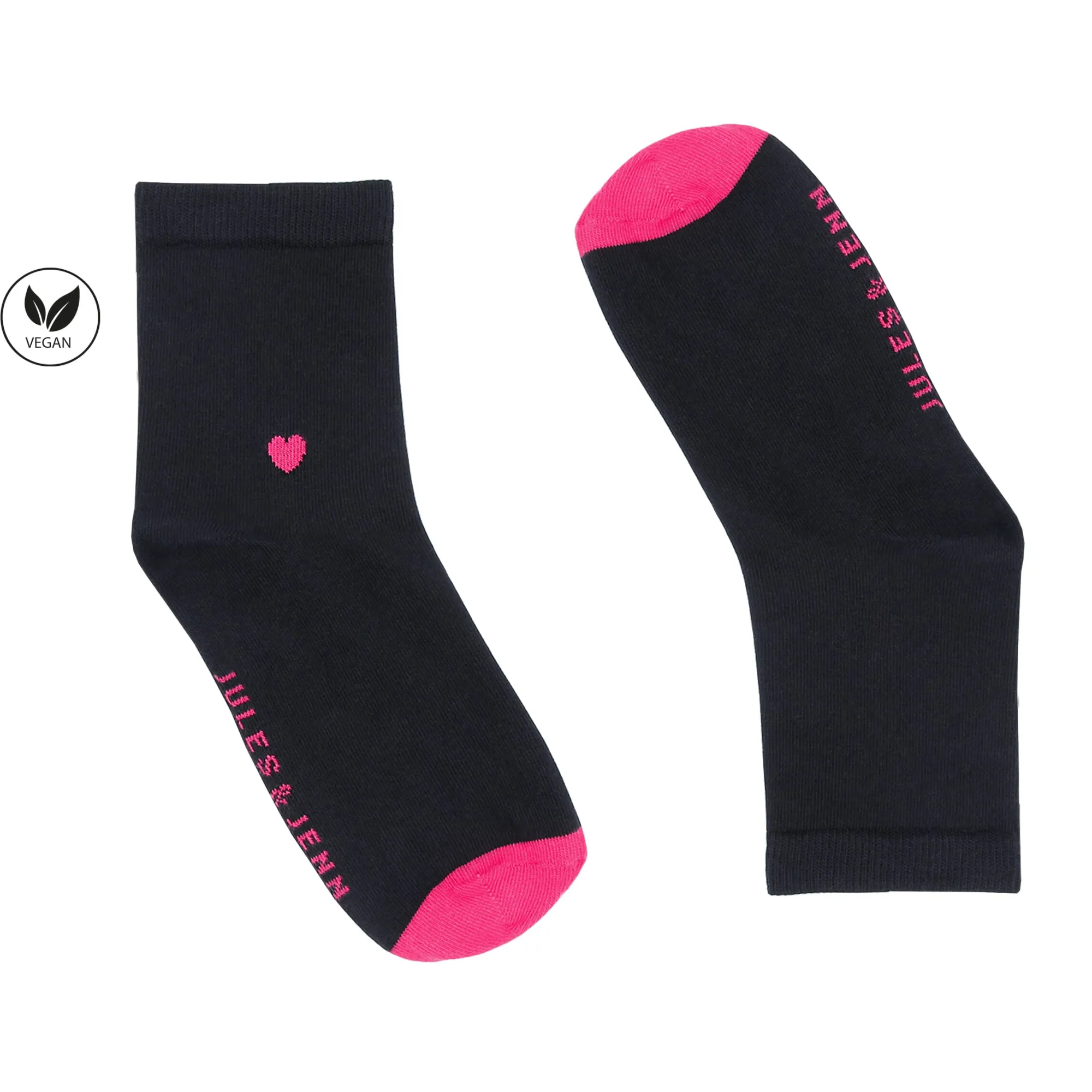 Sale Chaussettes cœur noir fushia Femme Chaussettes