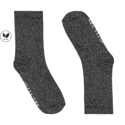 Shop Chaussettes lurex noir argenté Femme Chaussettes