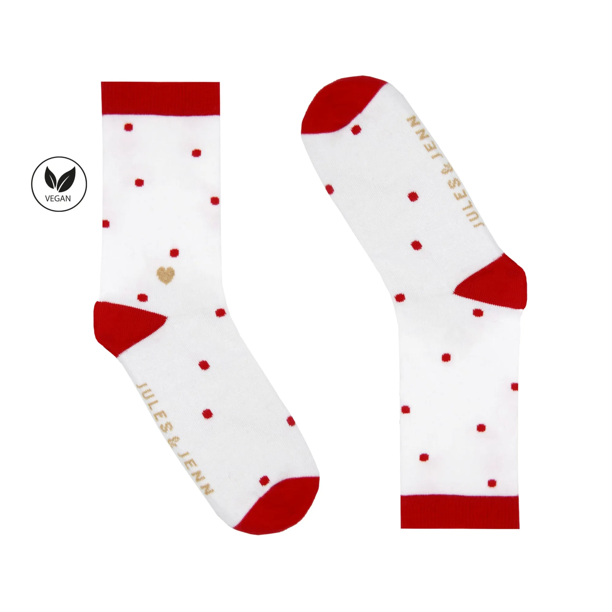 Fashion Chaussettes à pois coton blanc rouge Femme Chaussettes