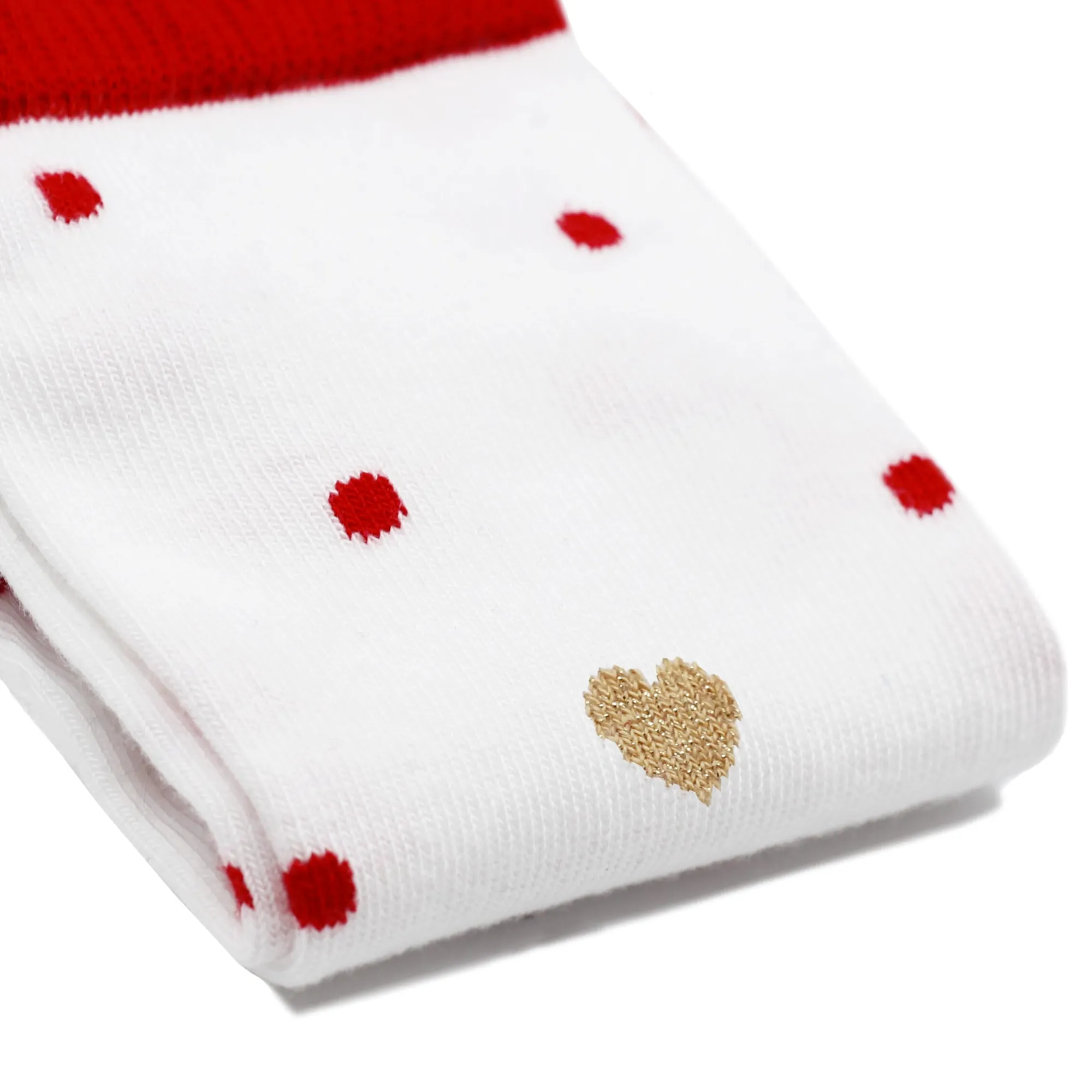 Fashion Chaussettes à pois coton blanc rouge Femme Chaussettes