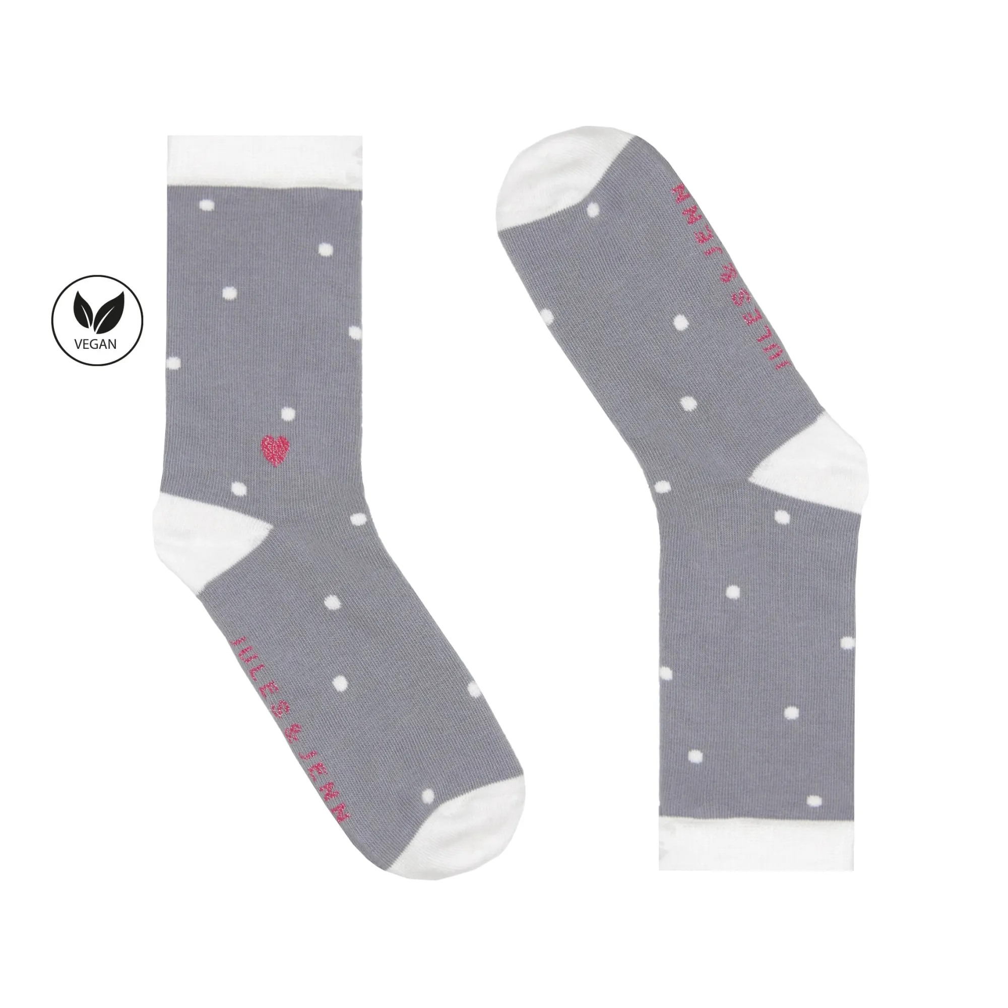 Fashion Chaussettes à pois coton gris blanc Femme Chaussettes