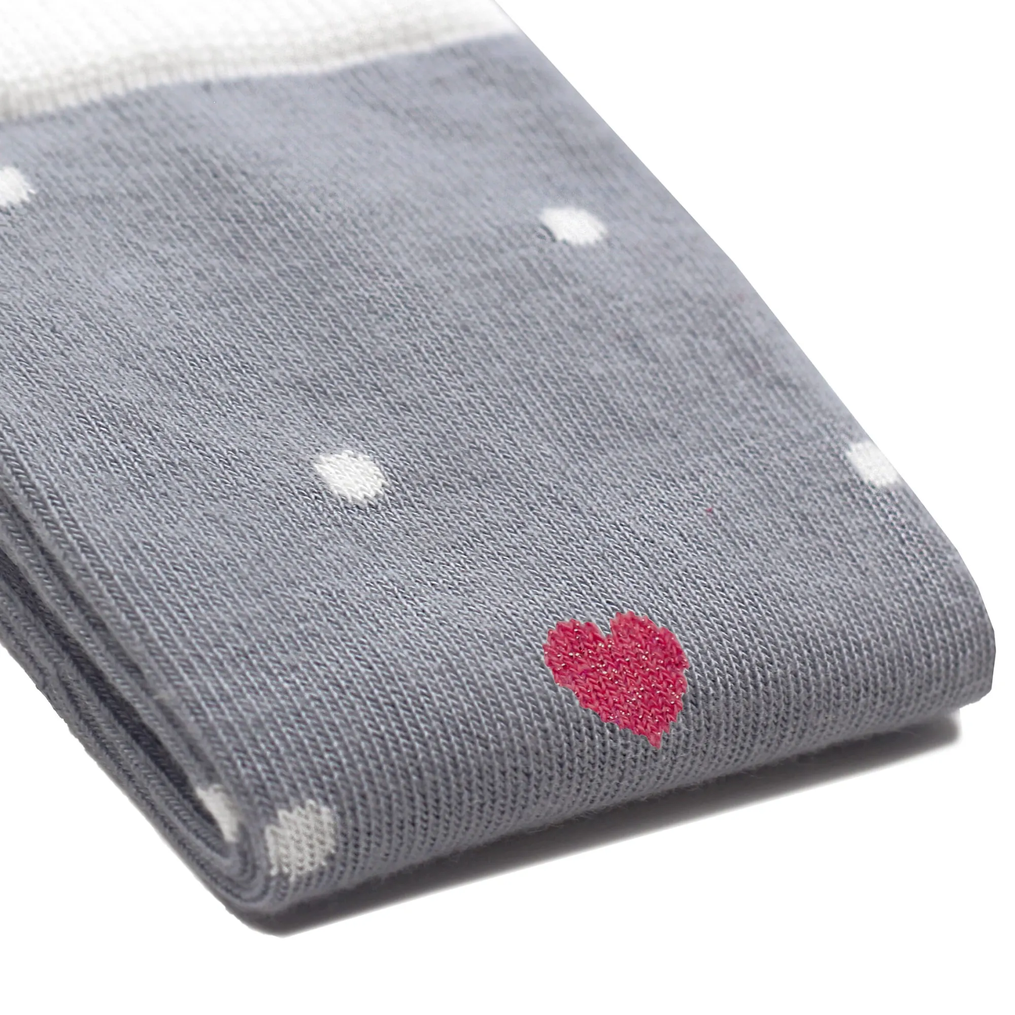 Fashion Chaussettes à pois coton gris blanc Femme Chaussettes