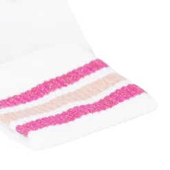 New Chaussettes sport coton blanc rose Femme Chaussettes