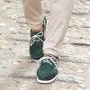 Fashion Chaussures bateau cuir vert Homme Fins De Série Solidaires