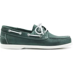 Fashion Chaussures bateau cuir vert Homme Fins De Série Solidaires