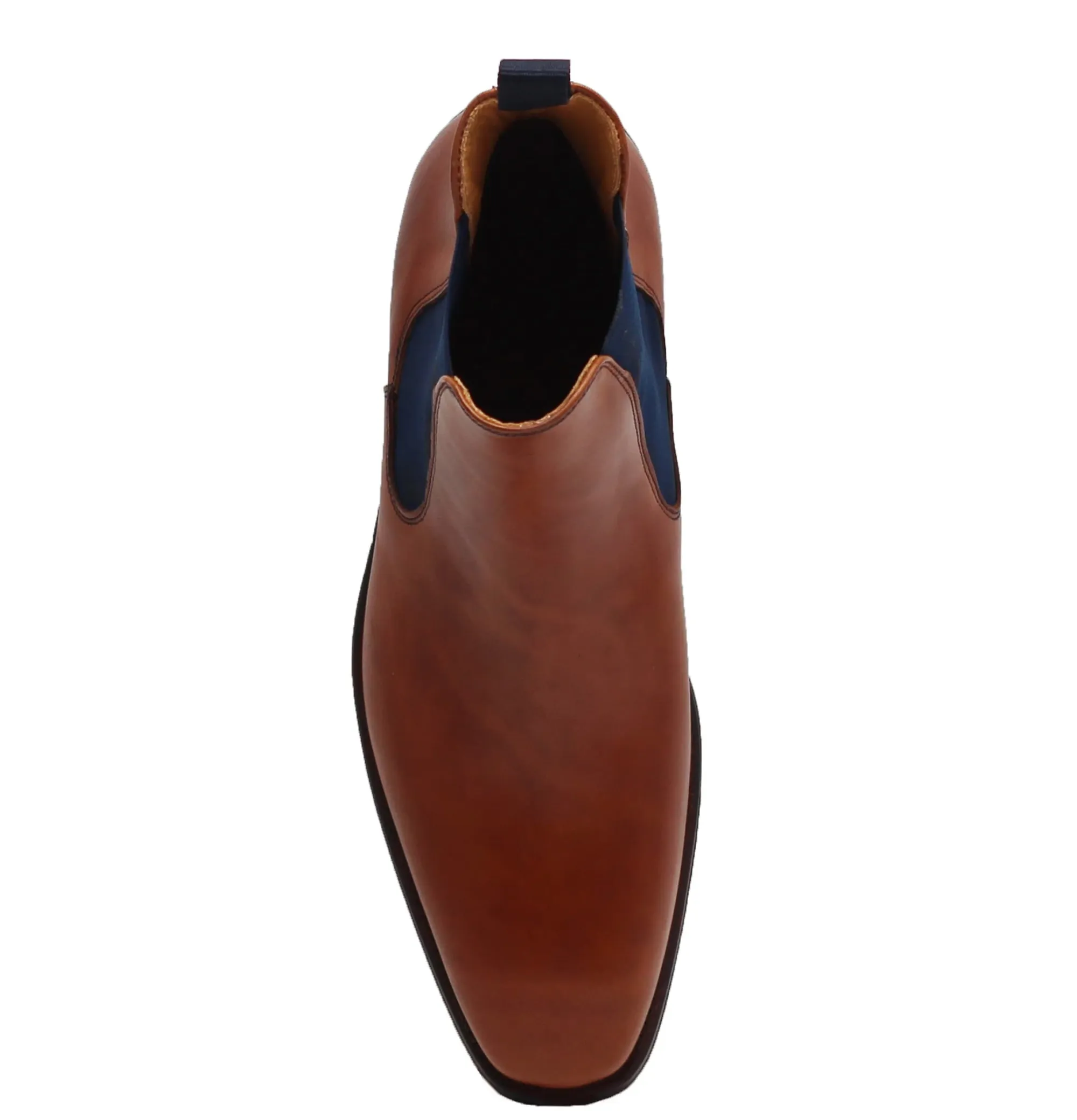 Outlet Chelsea boots cuir cognac bleu Homme Boots