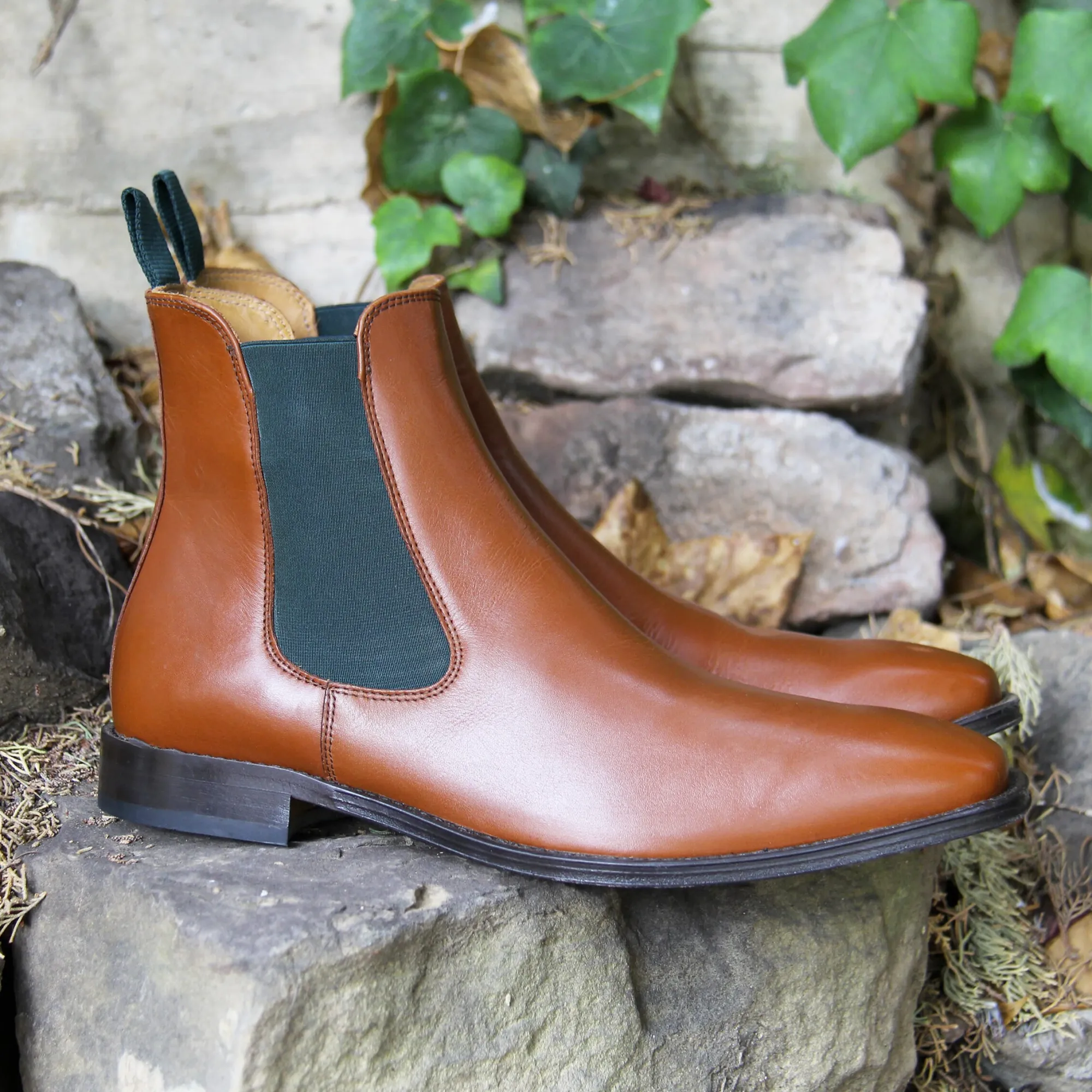 Store Chelsea boots cuir cognac vert Homme Boots