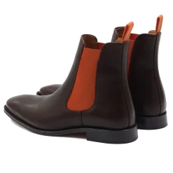 Outlet Chelsea boots cuir marron orange Homme Boots
