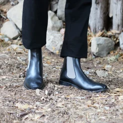 Outlet Chelsea boots cuir noir gris Homme Fins De Série Solidaires