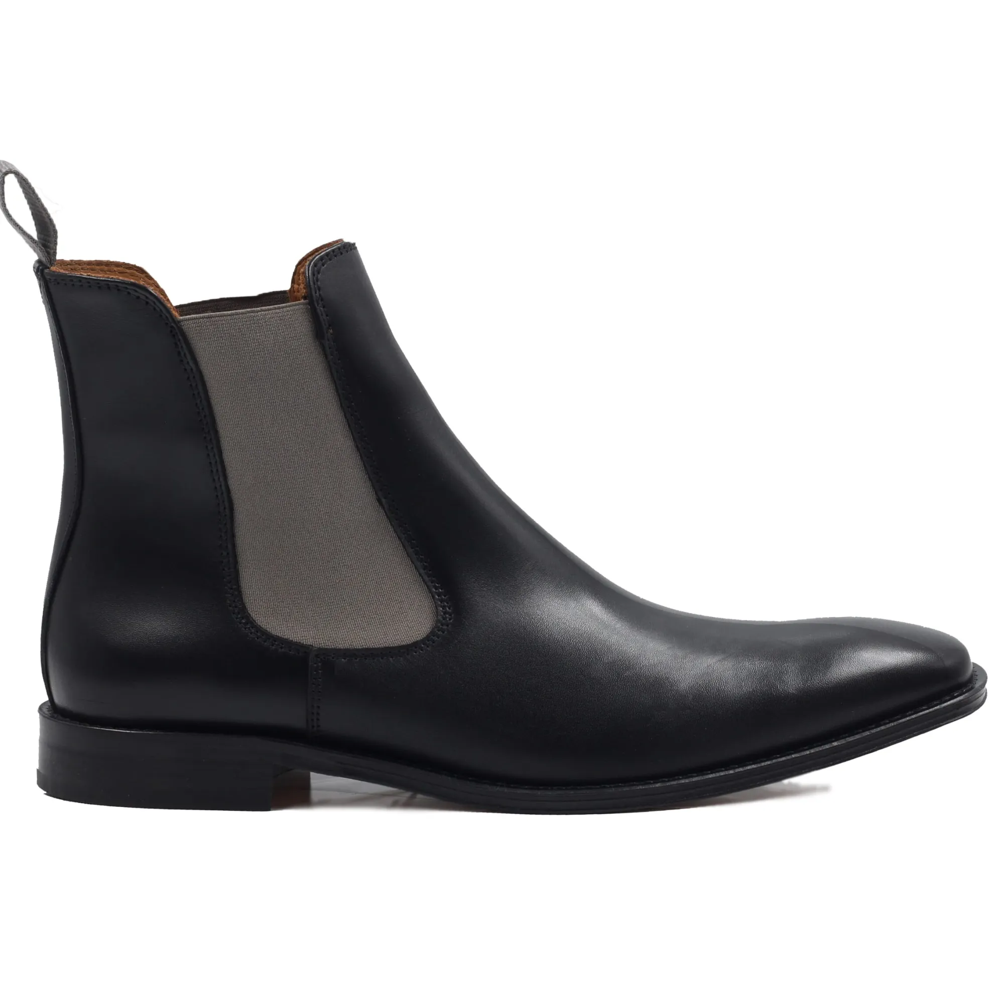 Outlet Chelsea boots cuir noir gris Homme Fins De Série Solidaires