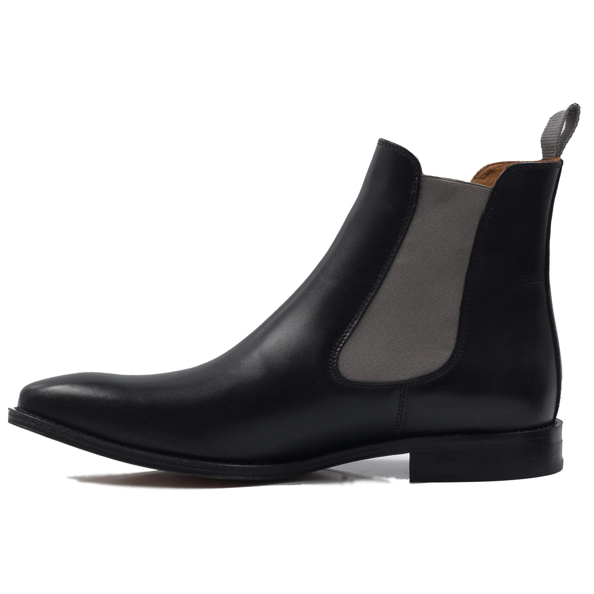Outlet Chelsea boots cuir noir gris Homme Fins De Série Solidaires