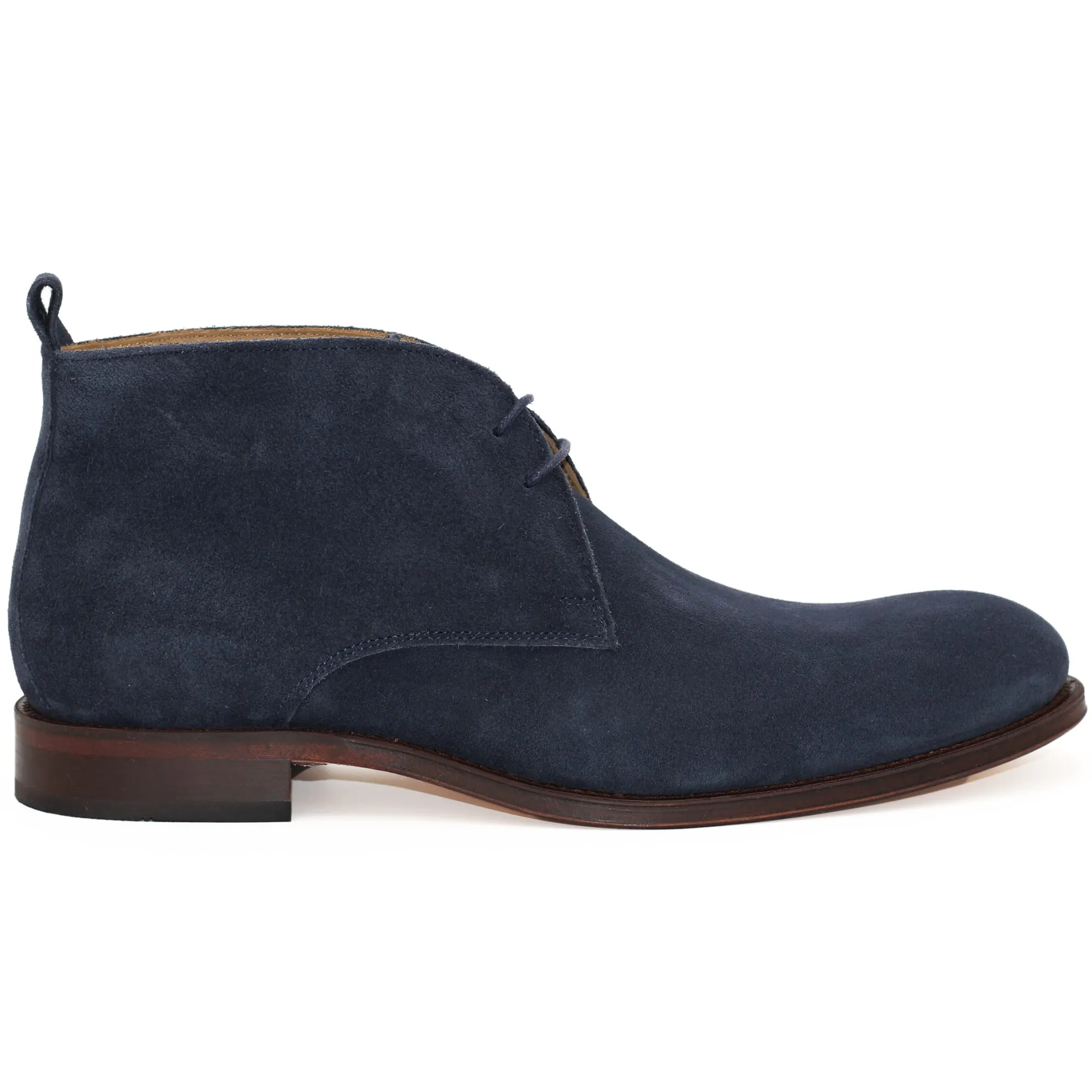 Sale Desert boots cuir daim bleu Homme Fins De Série Solidaires
