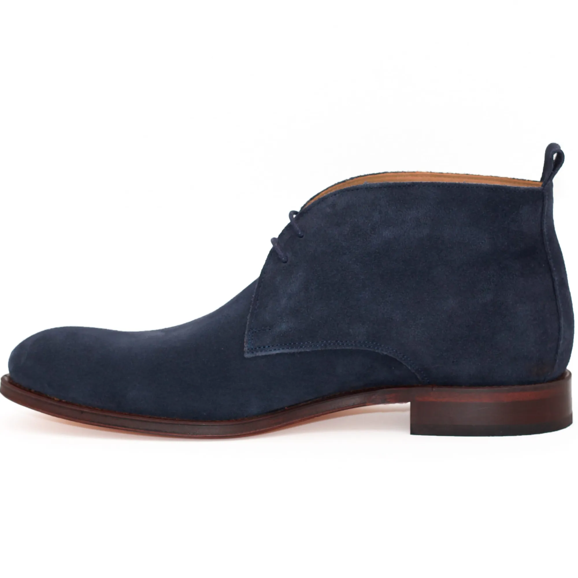 Sale Desert boots cuir daim bleu Homme Fins De Série Solidaires