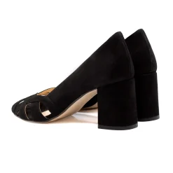 Cheap Escarpins découpe cuir daim Femme Sandales|Escarpins
