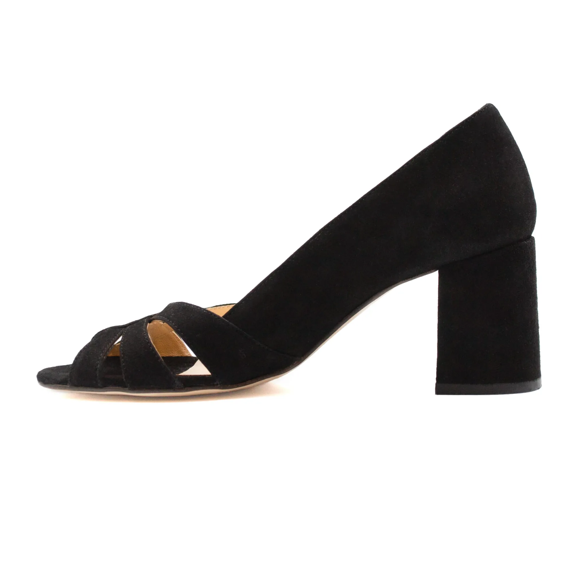 Cheap Escarpins découpe cuir daim Femme Sandales|Escarpins