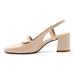 Cheap Escarpins slingback cuir vernis Femme Sandales|Escarpins
