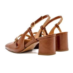 Outlet Escarpins slingback cuir vernis Femme Sandales|Escarpins