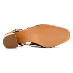 Outlet Escarpins slingback cuir vernis Femme Sandales|Escarpins