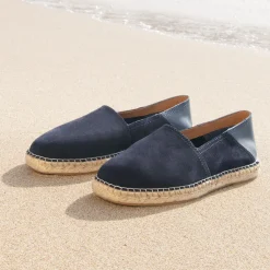 Store Espadrilles cuir daim bleu Homme Espadrilles & Sandales