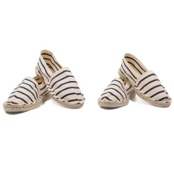 Shop Espadrilles toile coton blanc bleu Femme Espadrilles & Sandales|Espadrilles