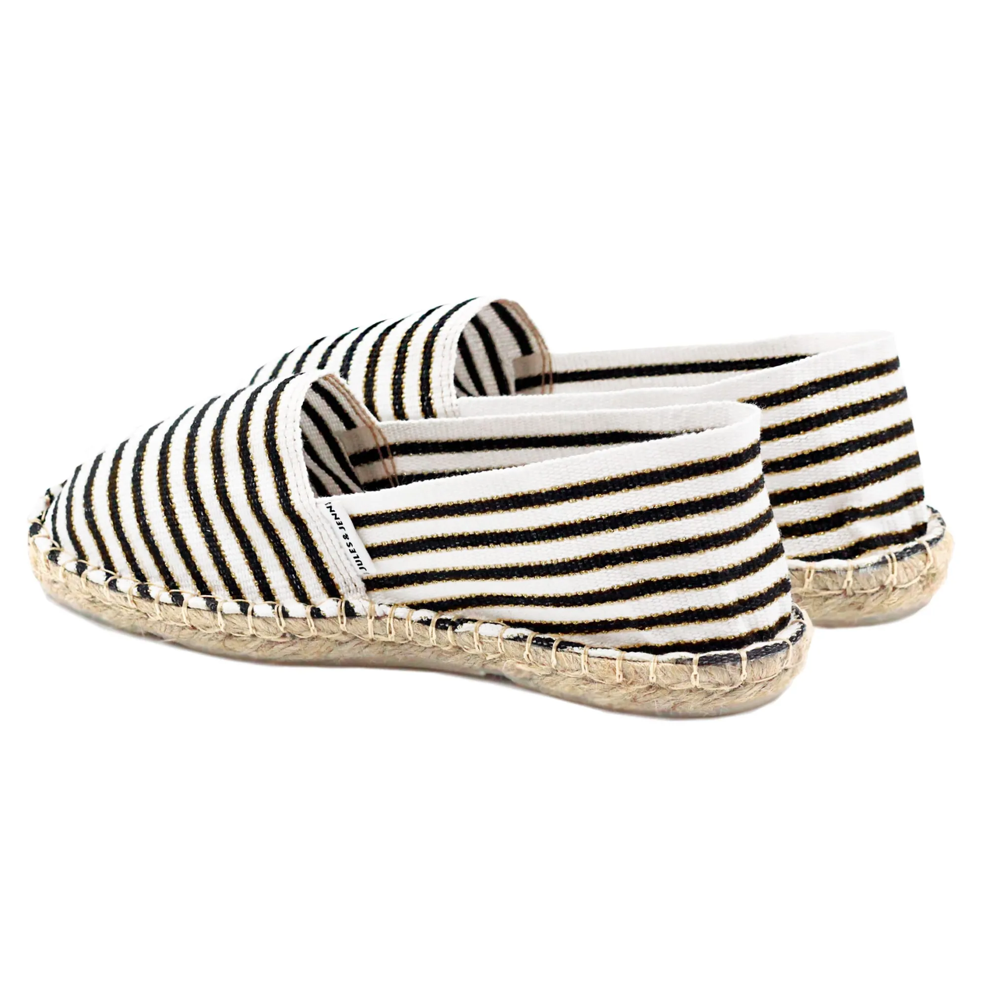 Best Sale Espadrilles toile coton noir doré Femme Dressing Recyclé|Espadrilles