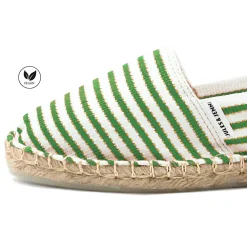 Outlet Espadrilles toile coton vert doré Femme Dressing Recyclé|Espadrilles