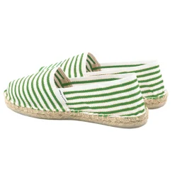 Outlet Espadrilles toile coton vert doré Femme Dressing Recyclé|Espadrilles