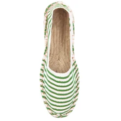 Outlet Espadrilles toile coton vert doré Femme Dressing Recyclé|Espadrilles