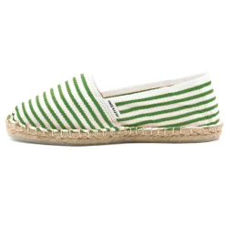 Outlet Espadrilles toile coton vert doré Femme Dressing Recyclé|Espadrilles