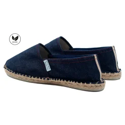 Clearance Espadrilles toile jean en chanvre bleu Femme Espadrilles