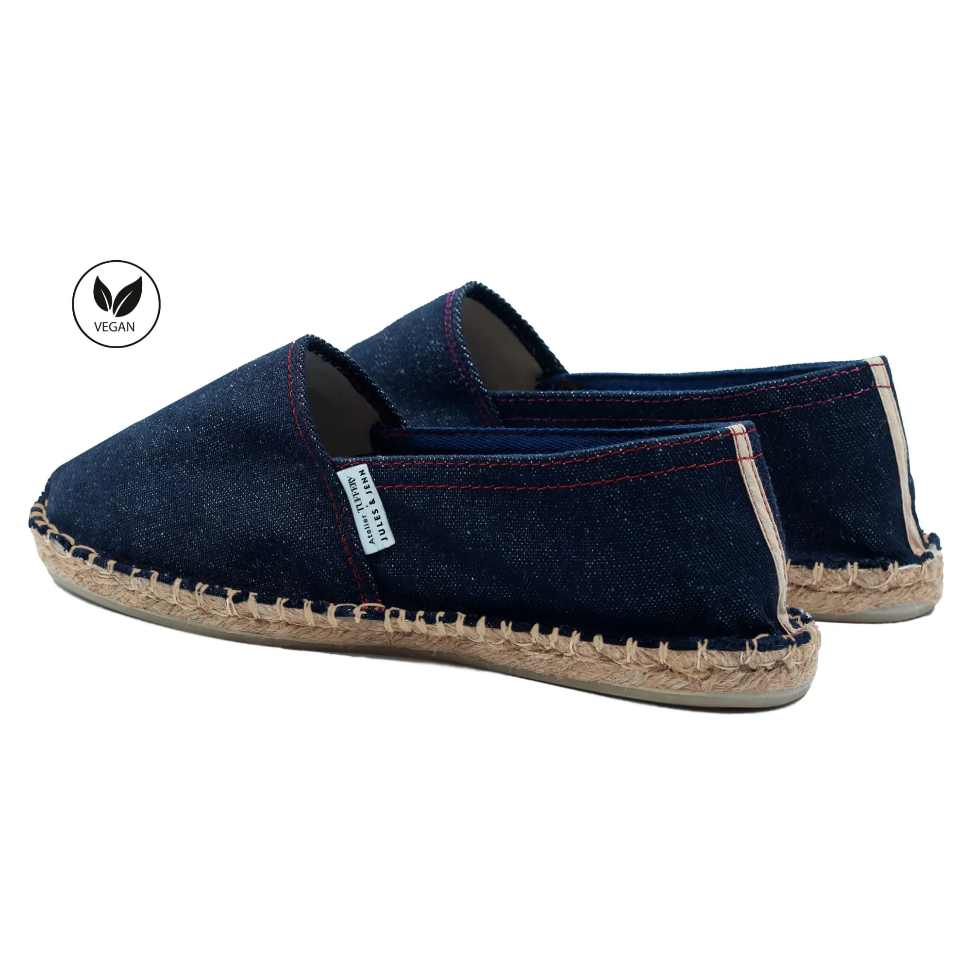 Clearance Espadrilles toile jean en chanvre bleu Femme Espadrilles