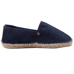 Clearance Espadrilles toile jean en chanvre bleu Femme Espadrilles