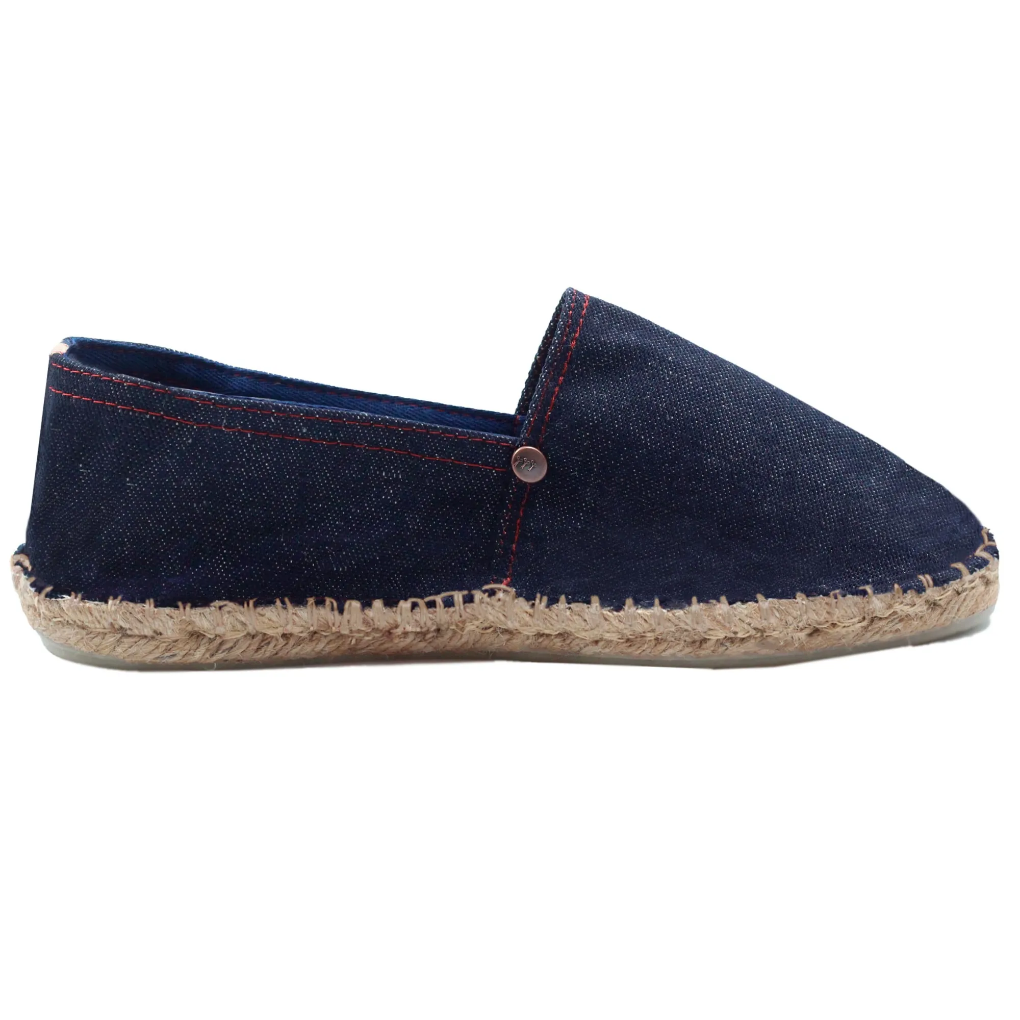 Clearance Espadrilles toile jean en chanvre bleu Femme Espadrilles