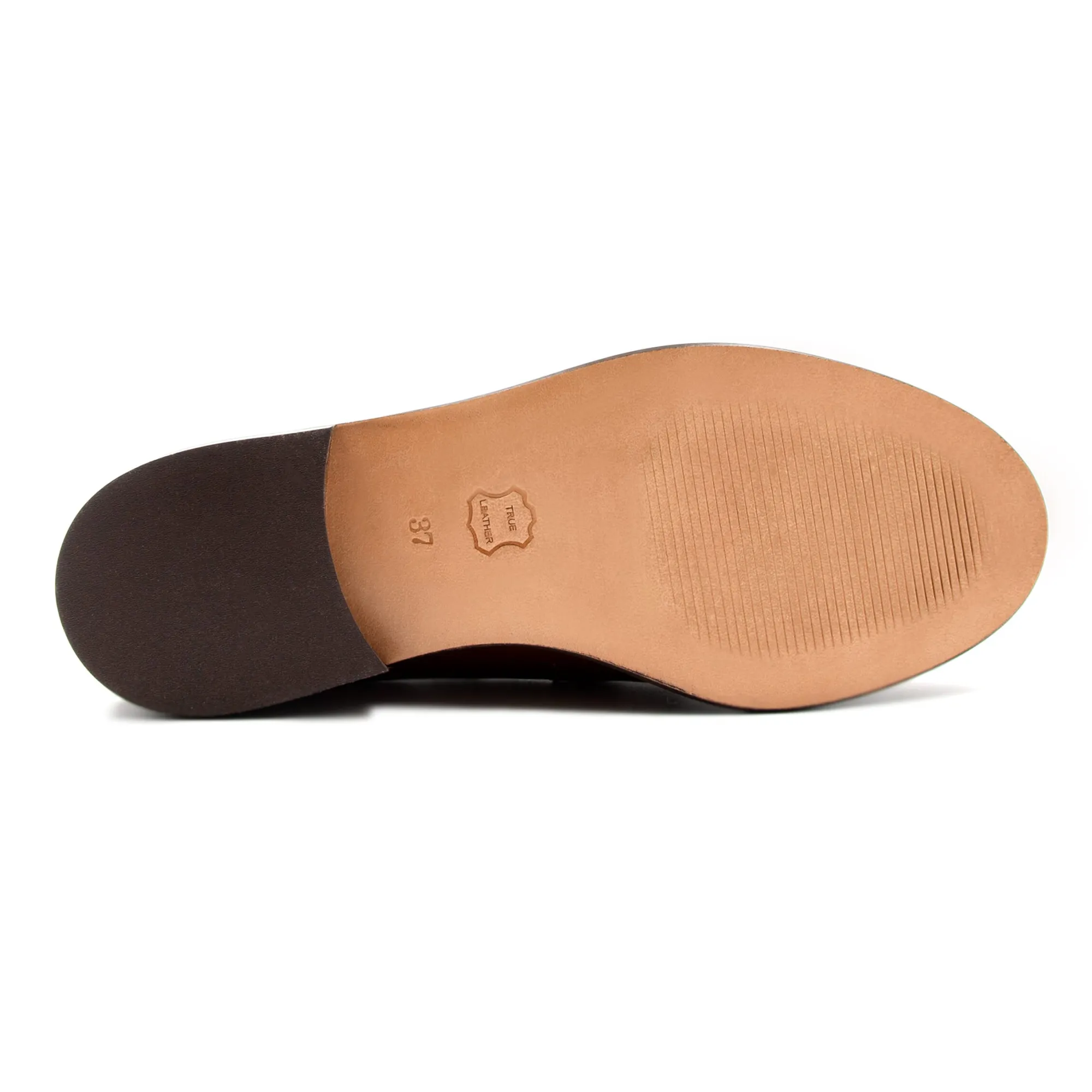 Shop Mocassins cuir cognac blanc Femme Mocassins & Derbies