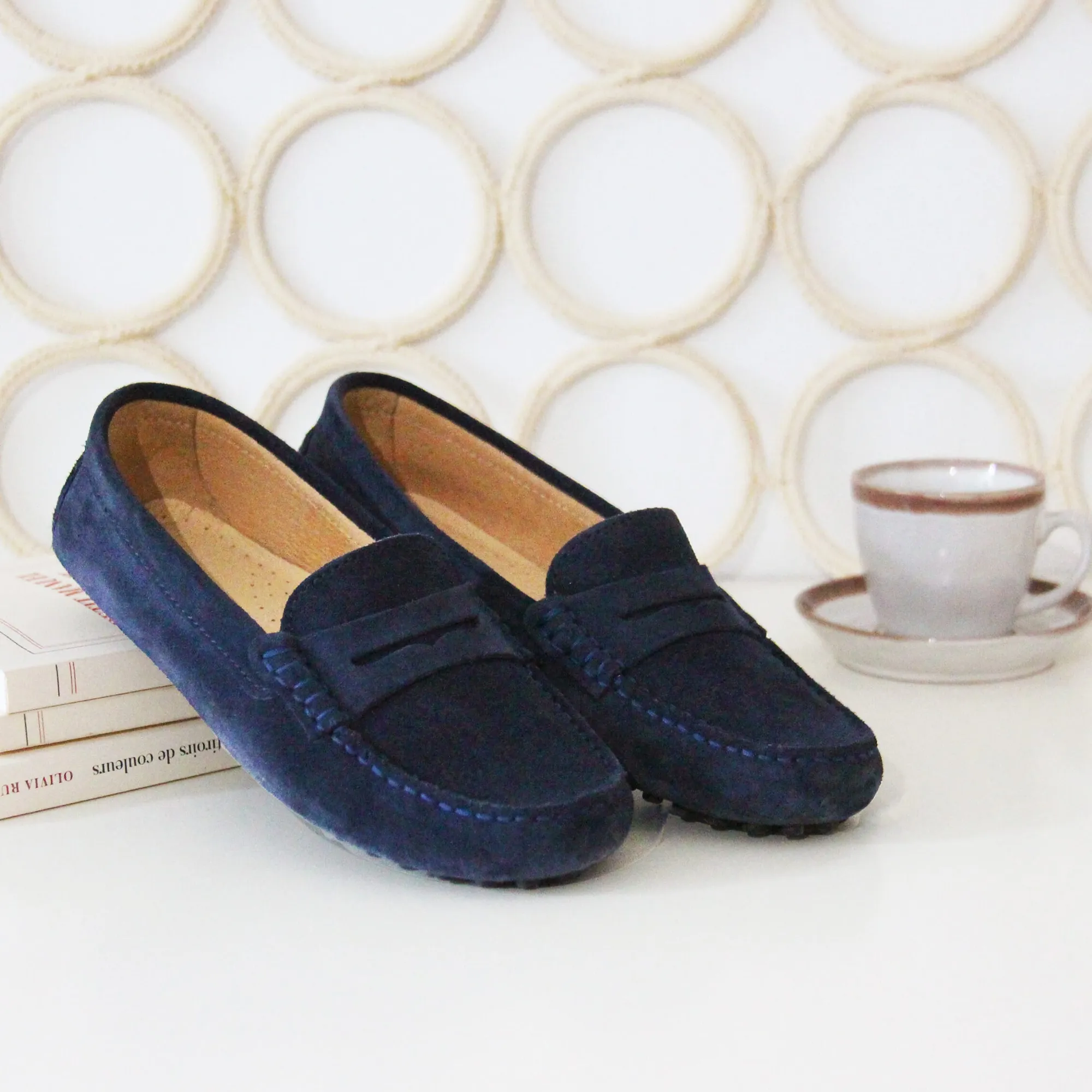 Flash Sale Mocassins cuir daim bleu Femme Mocassins & Derbies
