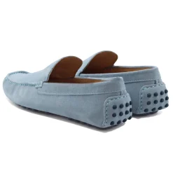 Cheap Mocassins cuir daim bleu clair Homme Mocassins