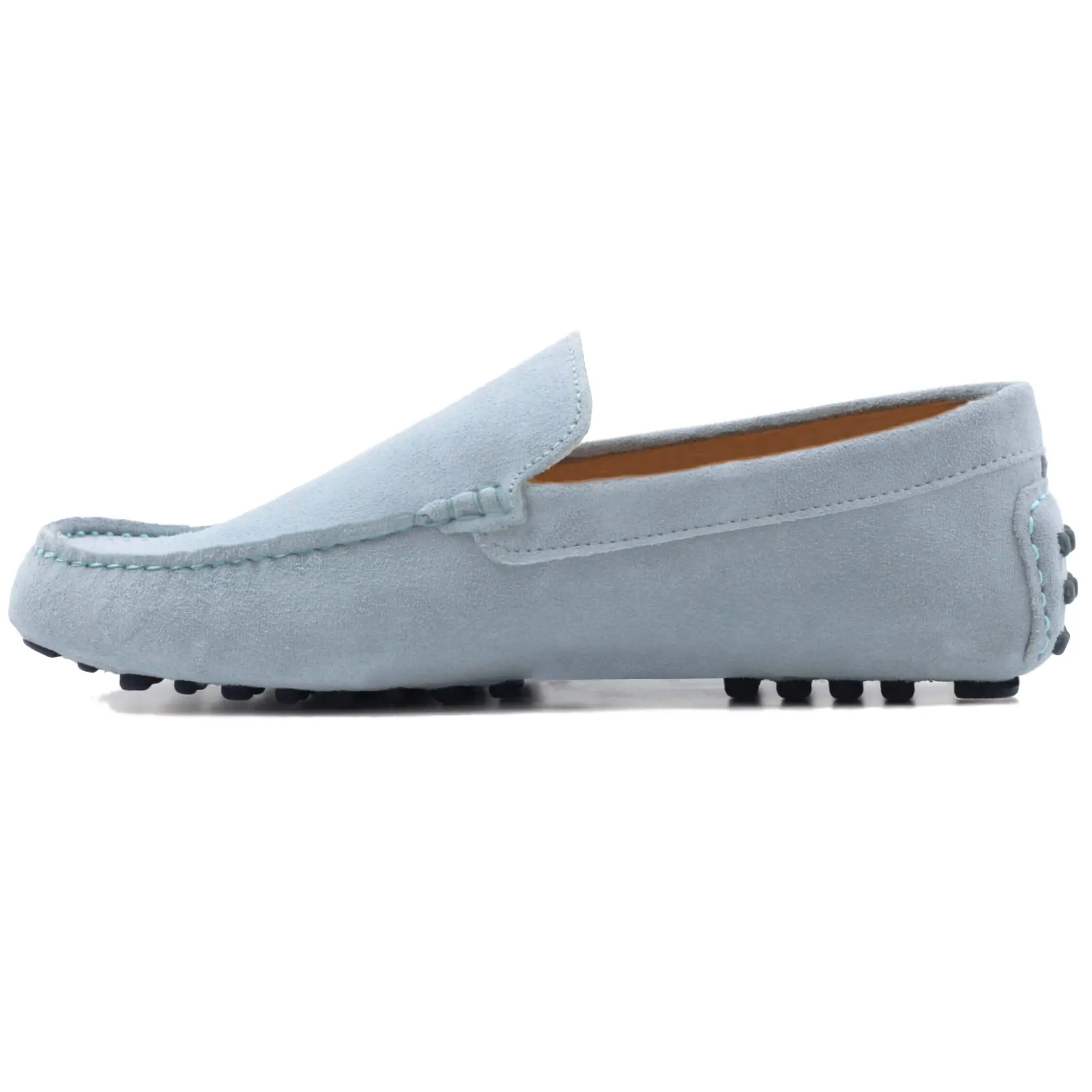 Cheap Mocassins cuir daim bleu clair Homme Mocassins