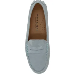 Cheap Mocassins cuir daim bleu clair Femme Mocassins & Derbies
