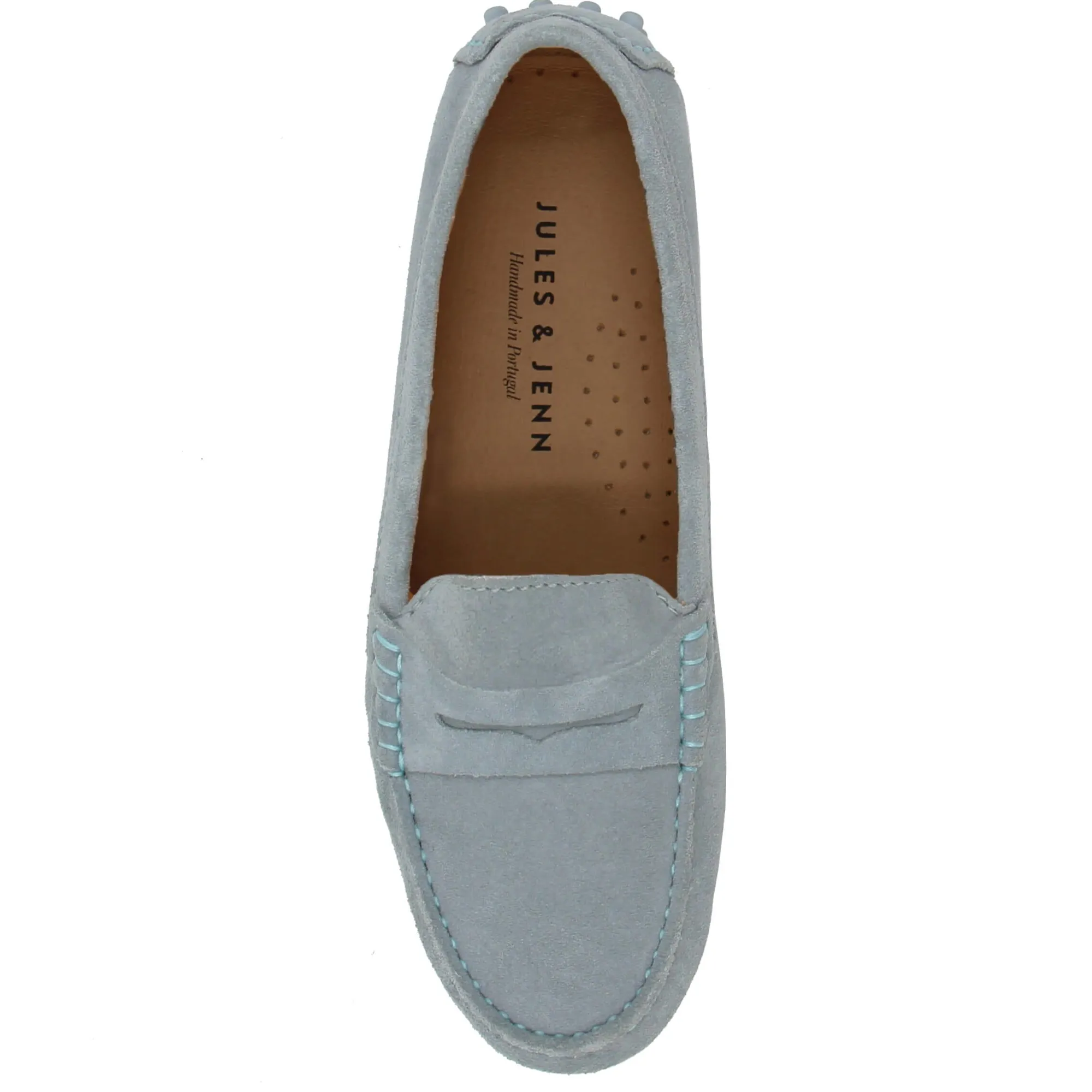 Cheap Mocassins cuir daim bleu clair Femme Mocassins & Derbies