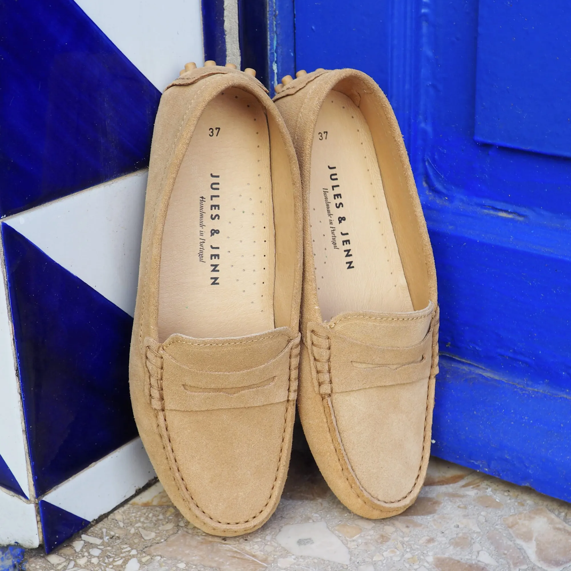 New Mocassins cuir daim marron clair Femme Mocassins & Derbies