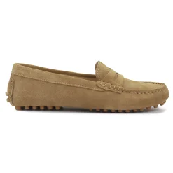 New Mocassins cuir daim marron clair Femme Mocassins & Derbies