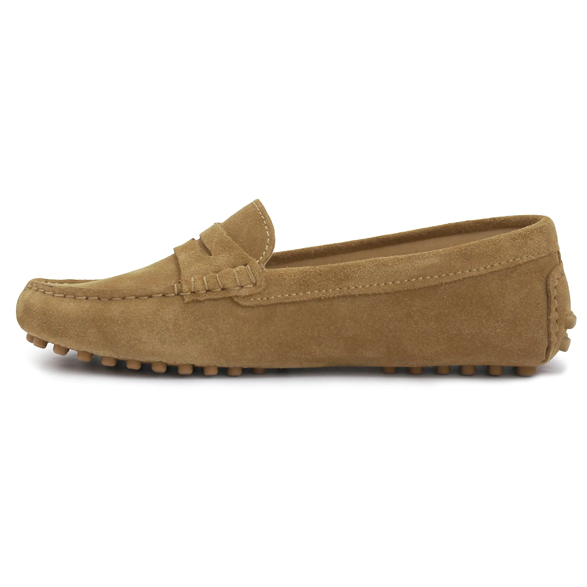 New Mocassins cuir daim marron clair Femme Mocassins & Derbies