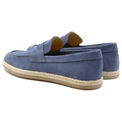 Hot Mocassins espadrilles cuir bleu Homme Mocassins