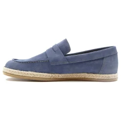Hot Mocassins espadrilles cuir bleu Homme Mocassins