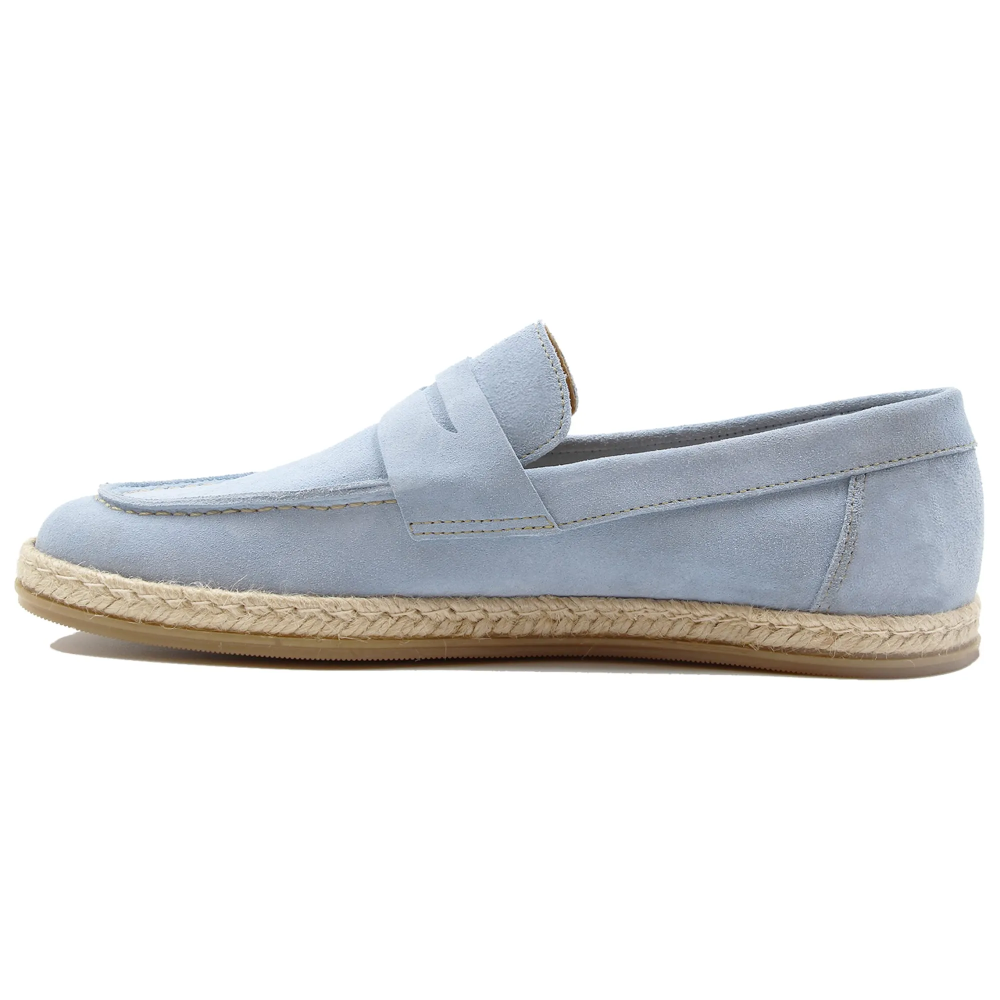 Best Mocassins espadrilles cuir bleu clair Homme Mocassins