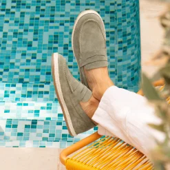 Cheap Mocassins espadrilles cuir daim Homme Mocassins