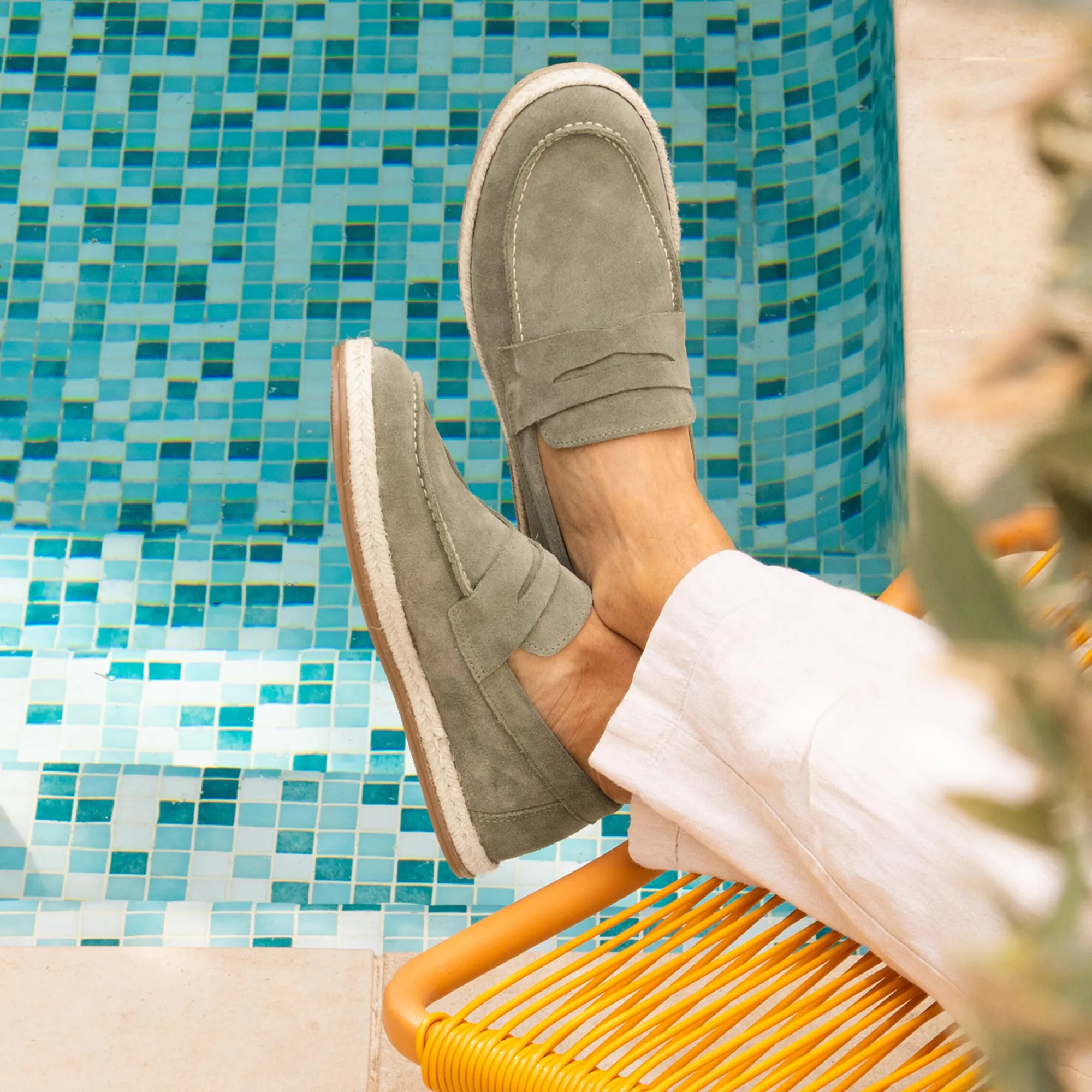 Cheap Mocassins espadrilles cuir daim Homme Mocassins