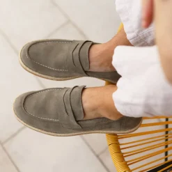 Best Mocassins espadrilles cuir daim Homme Mocassins