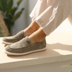 Best Mocassins espadrilles cuir daim Homme Mocassins