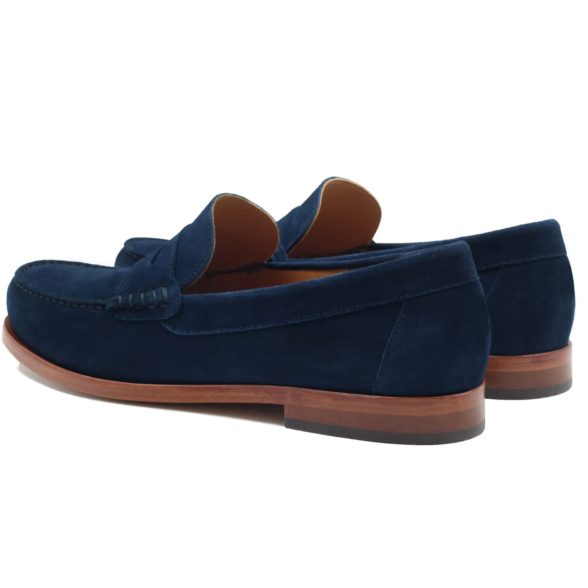 Store Mocassins urbains cuir daim bleu Homme Mocassins
